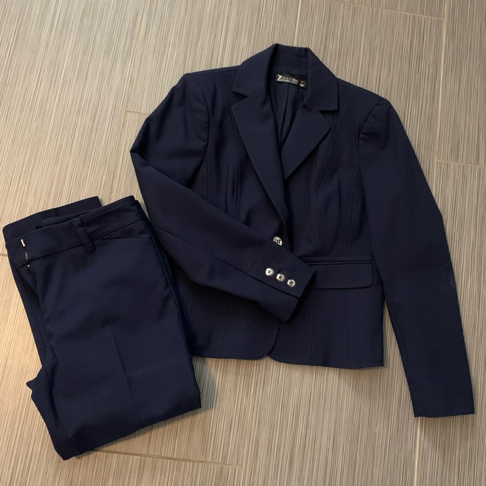 NY&Co Navy Blue Blazer & Pantsuit - Size 4